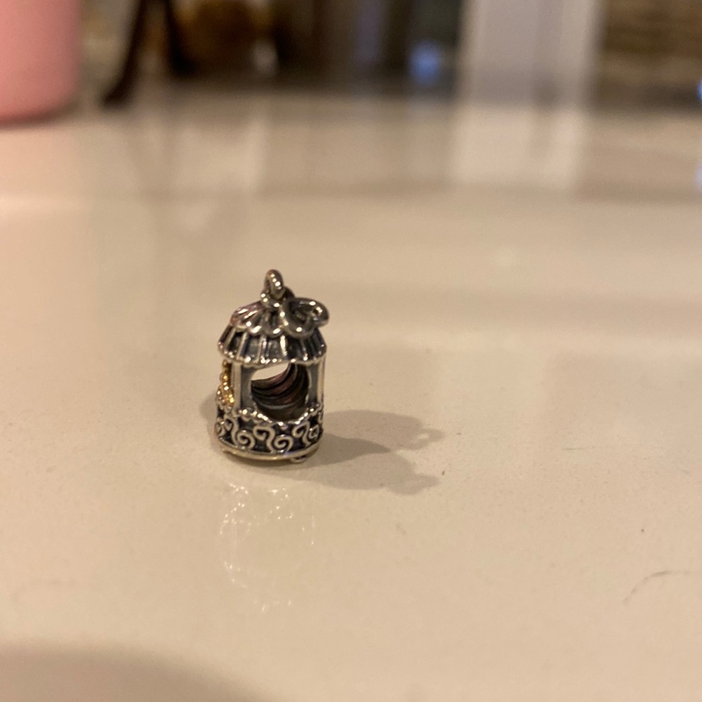 Pandora silver charm birdcage
